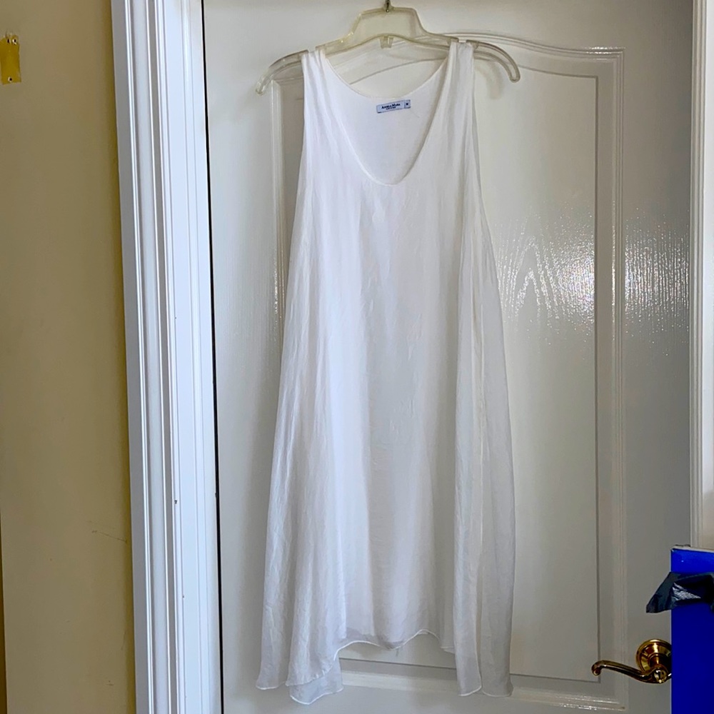 Silk V neck dress.